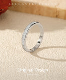 Dazzling D Colour VVS1 Rectangle Moissanite Eternity 925 Sterling Silver Rings
