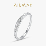 Minimalist Fashion Stackable 925 Sterling Silver AAAA Lab Created Diamonds Ring