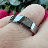 Popular Beveled Polished 6MM 8MM Tungsten Trendy Wedding Engagement Ring - Gift Jewellery For Men and Women - The Jewellery Supermarket