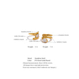 14K Gold Plated AAA Shiny Cubic Zirconia Diamond Snake Geometric Golden Ring