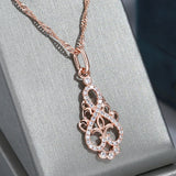 Awesome Vintage 14K Filled Rose Gold Boho AAA Zircon Diamonds Necklace For Women - Luxury Ethnic Jewellery