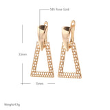 14 Karat Gold Filled Luxury Vintage Triangle Dangle Trendy Earrings For Women