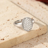 Luxury Button Sparkling Moissanite 925 Sterling Sliver Wedding Rings Fine Jewellery