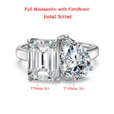 New Design 2-5 Carat Pear and Emerald Cut VVS1 D Colour Moissanite Diamonds Ring