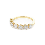 Exquisite VVS1 D Colour Moissanite Flower Design 925 Silver Half Eternity Rings