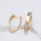 14 Karat Gold Filled Trendy AAA Cubic Zircon Diamonds Luxury Hoop Vintage Earrings