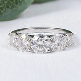 5 Stones 18KGP 3.6CT All Moissanite Sparkling Diamonds Rings for Women Engagement Wedding Sterling Silver Jewellery