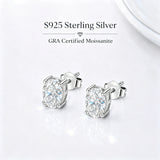 Moissanite Diamonds D Colour VVS1 Silver GRA Certificated Stud Earrings