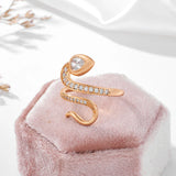 New Arrival Rolled 14K Rose Gold Full Pave Snake Design AAA Zircon Diamonds Rings for Women - Luxury Jewellery