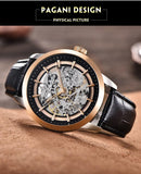 New Famous Brand Men Luxury Automatic Mechanical Skeleton Style Stainless Steel Waterproof Sports Leather Watch - The Jewellery Supermarket