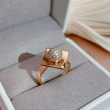 New Filled 14K Rose Gold Unusual Micro Wax Inlay Spherical AAA Zircon Diamonds  Rings For Women - Trendy Jewellery