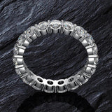 Popular Full Moissanite Eternity Engagement Wedding Rings for Women 925 Sterling Silver White Gold Plated Fine Rings