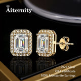 Selection of 0.5-2ct Cut 3EX D VVS1 Moissanite Diamonds Silver Stud Earrings