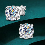 Sensational 1CT Round Cut D Colour VVS1 Moissanite Diamonds Stud Earrings - Sterling Silver Earrings Fine Jewellery