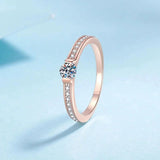 Superb 0.3ct D Colour Moissanite Diamond Eternity Rings Sterling Silver Champagne colour Wedding Jewellery With GRA