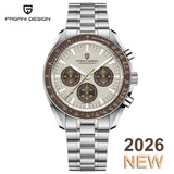 Luxury Chronograph AR Sapphire Mirror Ceramic Bezel New Moon Men's Quartz Watches