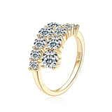 Trendy 3.26cttw D Colour VVS1 Full Moissanite Engagement Rings For Women S925 Silver 18K Gold Plated Fine Jewellery