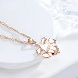 14K Gold Filled Creative Unique Romantic Leaf Pendant Daily Fashion Necklace