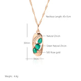 14K Gold Filled Unusual Green AAA Zircon Crystal Vintage Fine Pendant Necklace For Women