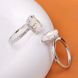 Amazing 4.5CT Oval Cut VVS1 D Colour Moissanite Diamond 18KGP Silver Engagement Ring