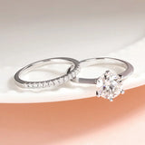 Fine 0.23-2 Carat VVS1 D Colour Moissanite Diamond Wedding Stackable Silver Ring