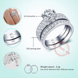 Dazzling 2CT 3-in-1 VVS D Colour Moissanite Diamonds Detachable Stacking Ring Sets Silver Wedding Party Fine Jewellery - The Jewellery Supermarket