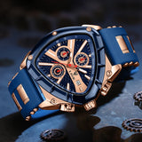 Top Fashion Triangle Chronograph Military Sport Army Mens Watches Luxury Waterproof Quartz Wristwatches
