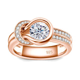 Luxury Brand GRA Certificate 7mm 1.2ct  Bow Knot Moissanite Engagement Wedding Rings For Women Fine Jewellery