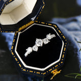 Superb 4mm&3mm&1.6mm VVS1 D Colour Moissanite Diamonds S925 Silver Engagement Ring