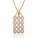 Luxury Hollow Shiny Filled 14K Rose Gold AAA Zircon Diamonds Necklace For Women - Luxury Jewellery