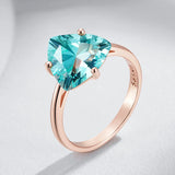 14K Rolled Gold Romantic Green AAA Zircon Crystal Luxury Bridal Rings Fine Jewellery