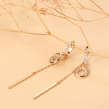 14 Karat Gold Filled AAA Zircon Diamonds Trendy Fine Daily Long Tassel Dangle Earrings
