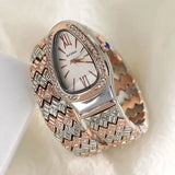 Fabulous Hot Sale Luxury Stainless Steel Creative Watch Strap Quartz Wristwatch Fashion Snake Watch for Women