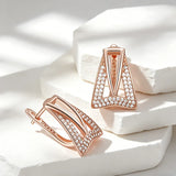 Luxury Design 14 Gold Filed Full AAA Zircon Square Diamonds Drop Earrings