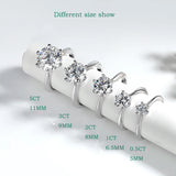 1-5CT  VVS1 D Colour Moissanite Diamond Solitaire Engagement Wedding Silver Rings