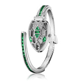 Fashion Snake Bling Watch Bracelet Copper Inlaid Rhinestones Cuff Bangle For Women
