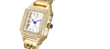 New Arrival Stainless Steel Square Luxury High Quality Fashion Rhinestone Crystals Ladies Watches