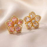 Stainless Steel Delicate AAA Zircon Crystals Flower Rings for Women - New Trend Elegant Luxury Aesthetic Jewellery - The Jewellery Supermarket