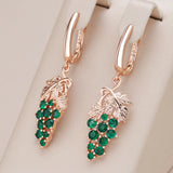 Adorable 14K Gold Filled Green AAA Zircon Crystals Long Grape Drop Earrings