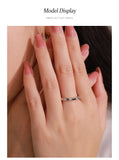 New Design Sterling Silver Trendy Geometric Design AAAA Lab Created Diamond Ring