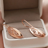 14K Gold Filled Luxury Unique Slim Drop Glossy Personality Fashion Earrings - 585 Rose Gold