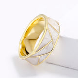 Classic 18KGP White Women's Handmade Enamel Party Ring
