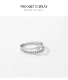 Silver Bilayer Double-Layered design Sparkling AAAA Lab Created Diamond Ring