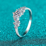 0.5ctVVS1 D Colour Moissanite Diamond Sterling Silver 18K WGP Engagement Ring