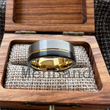 Offset Grooved Brushed Finish 6/8MM Men Women Tungsten Carbide Wedding Rings