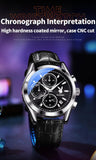 Original Luxury Brand Men's Leather Strap Quartz Watch High Quality Business Wristwatch Trendy Men's Watch