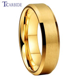 Beveled Satin Finish 6mm 8mm Classic Tungsten Carbide Wedding Rings for Men Women
