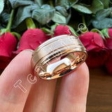 Grooved Stepped Finish 4 Colors 8mm Men Women Tungsten Satin Wedding Rings