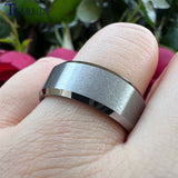 Beveled Satin Finish 6mm 8mm Classic Tungsten Carbide Wedding Rings for Men Women