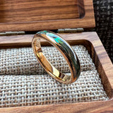 Multicolor Abalone Shell Inlay Domed Polished 4/6/8MM Men Women Tungsten Rings